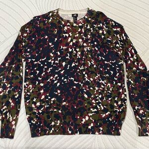 RUBYNEE VINTAGE Y2K H&M CAMO PRINT MULTI COLORED SWEATER SIZE LARGE